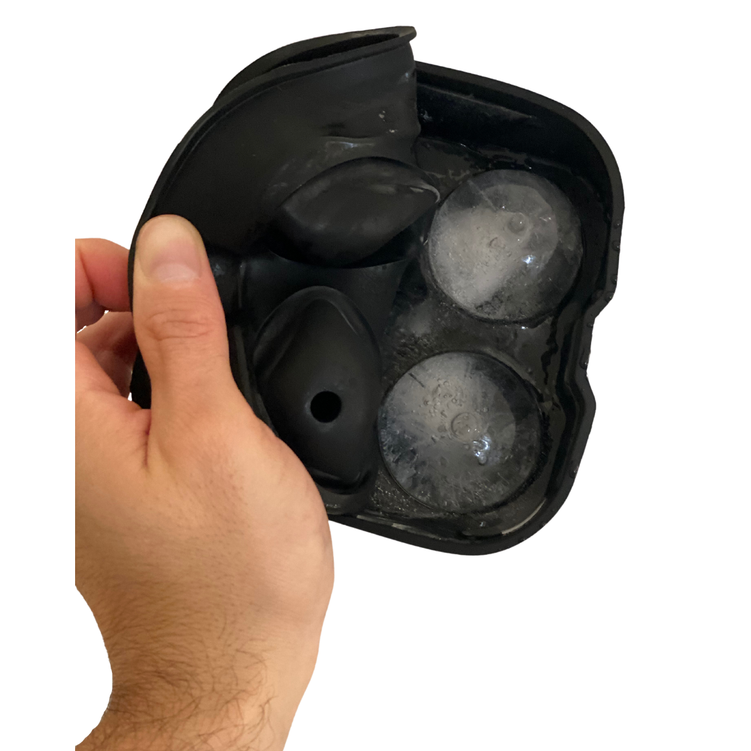 Black Spherical Silicone Ice Cube 4 Pack Maker